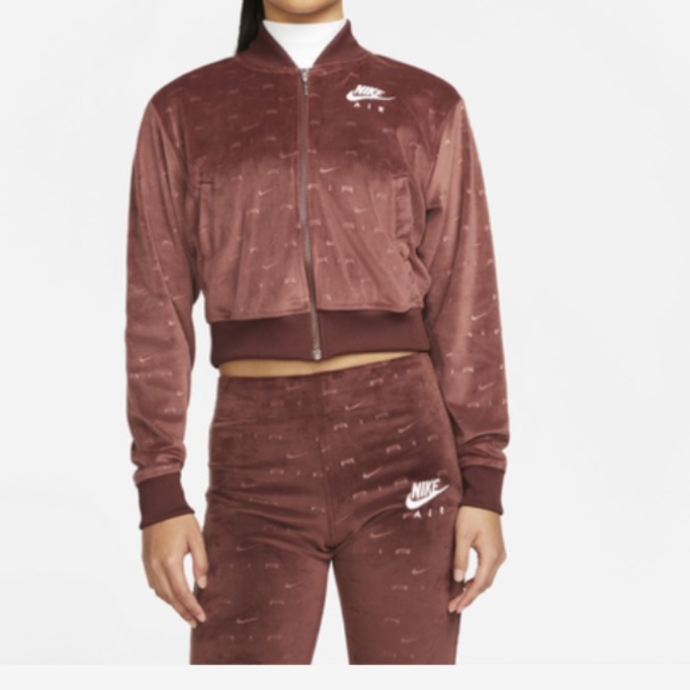 Nike Velour Brown zip sweater